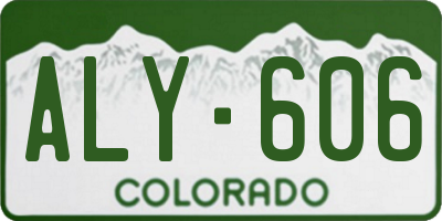 CO license plate ALY606