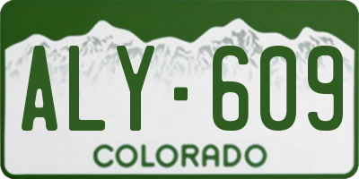 CO license plate ALY609