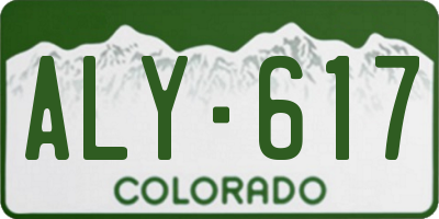 CO license plate ALY617