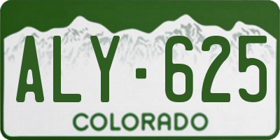 CO license plate ALY625