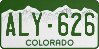 CO license plate ALY626