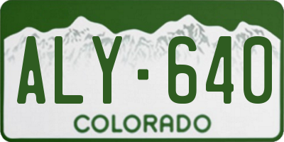 CO license plate ALY640