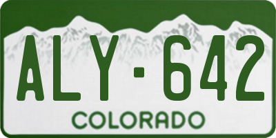 CO license plate ALY642