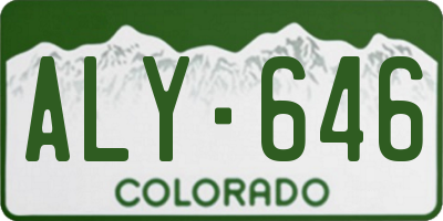 CO license plate ALY646
