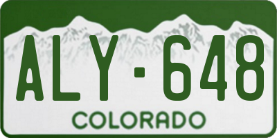 CO license plate ALY648