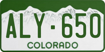 CO license plate ALY650