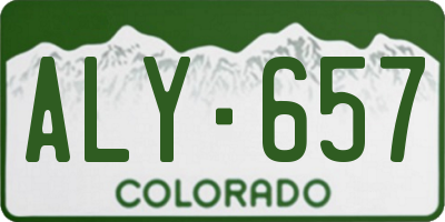 CO license plate ALY657