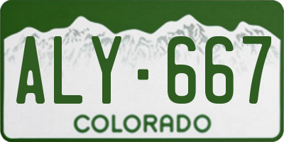 CO license plate ALY667