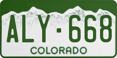 CO license plate ALY668