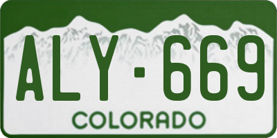 CO license plate ALY669