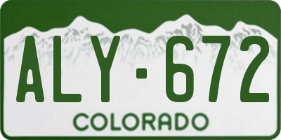 CO license plate ALY672