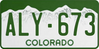 CO license plate ALY673