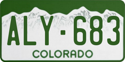 CO license plate ALY683