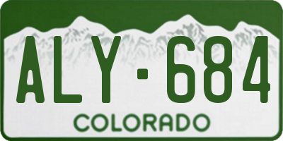 CO license plate ALY684