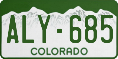 CO license plate ALY685