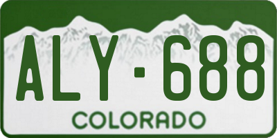 CO license plate ALY688