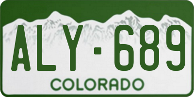 CO license plate ALY689