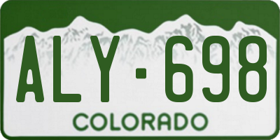CO license plate ALY698