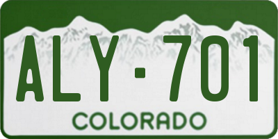 CO license plate ALY701