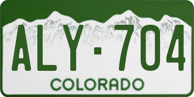 CO license plate ALY704