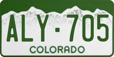 CO license plate ALY705