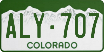 CO license plate ALY707