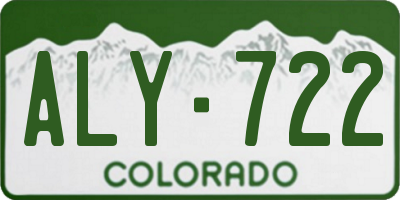 CO license plate ALY722