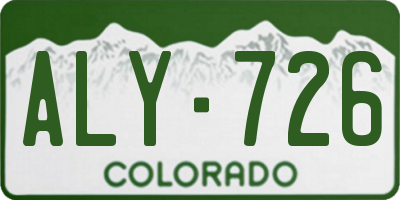 CO license plate ALY726