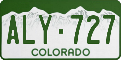 CO license plate ALY727