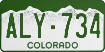 CO license plate ALY734