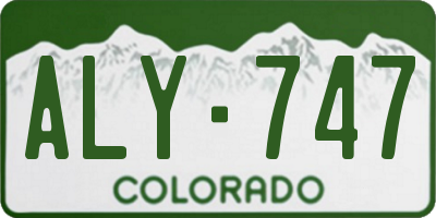 CO license plate ALY747