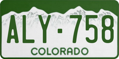 CO license plate ALY758