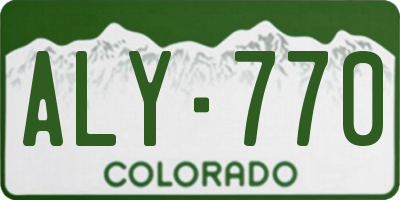 CO license plate ALY770