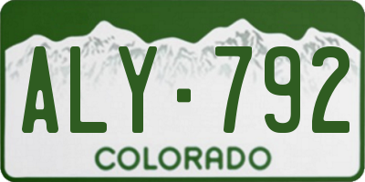 CO license plate ALY792