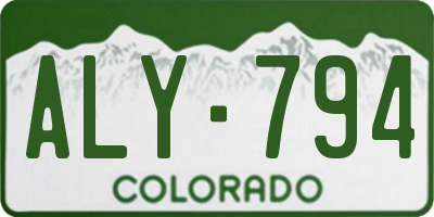 CO license plate ALY794