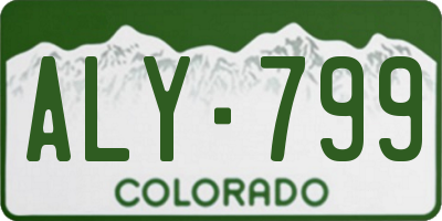 CO license plate ALY799