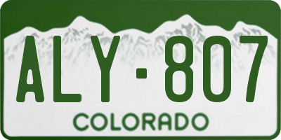 CO license plate ALY807