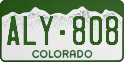 CO license plate ALY808