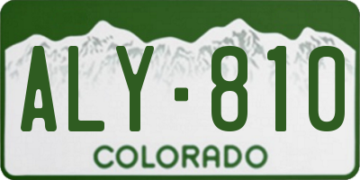 CO license plate ALY810