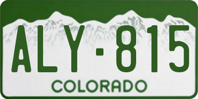 CO license plate ALY815
