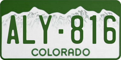 CO license plate ALY816