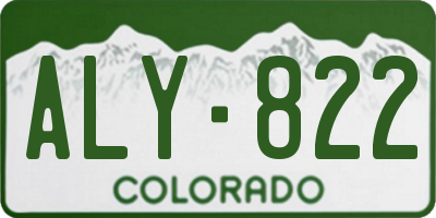 CO license plate ALY822