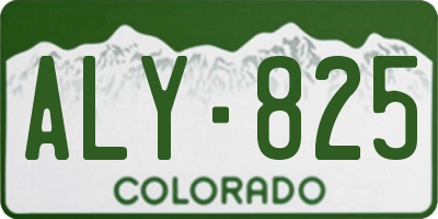 CO license plate ALY825