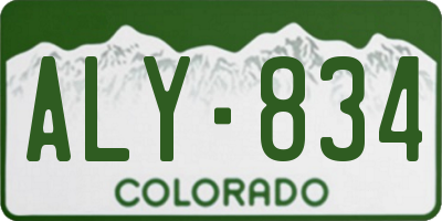 CO license plate ALY834