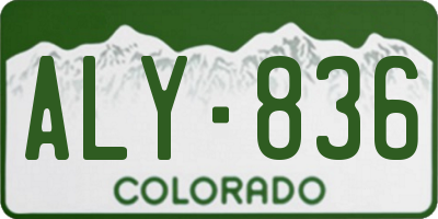 CO license plate ALY836