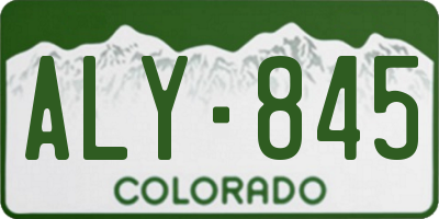CO license plate ALY845