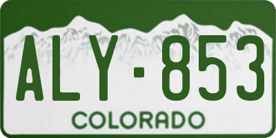 CO license plate ALY853