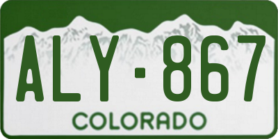 CO license plate ALY867