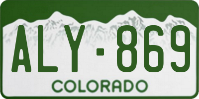 CO license plate ALY869