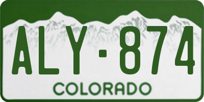 CO license plate ALY874